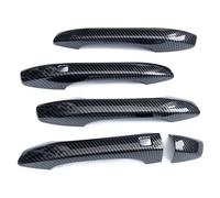 WTDGUFQQ Handle Shell Compatible with Kia for K5 for Optima 2021-2023 Car Carbon Fiber Style Silver Exterior Door Handle Moulding Cover Trim for Smart Keyhole Decor Auto