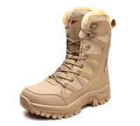 WTDXSPS Waterproof Thicksoled Winter Boots for Men, Fully Plush Lined Womens Snow Boots, Comfortable Anti-Slip Womens Winter Boots(Brown,9.5 UK)