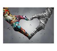 WTEVMAIY Banksy Art Graffiti Love Heart Gesture Canvas Painting Street Wall Art Posters And Prints Picture Canvas Wall Art For Living Room Decor Frameless 40×60cm