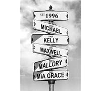 WTEVMAIY Canvas Painting Intersection Street Sign 6 Names Anniversary Wall Art Personalized Father's Day Gift Family Street Sign Frameless 50×70cm