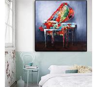 WTEVMAIY Canvas Painting Piano Banksy Graffiti Art Poster And Prints Street Art Wall Pictures Wall Art For Living Room Quadro Piano Home Decor Frameless-60×60cm
