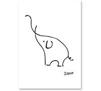 WTEVMAIY Picasso Elephant Line Drawing Art Poster Pablo Canvas Prints Painting Abstract Wall Art Picture Living Room Office Home Decor Frameless 60×80cm