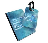 | WTF | A Little Thought for Others | Printed Art Faux Leather Passport Cover and Luggage Tag Combo
