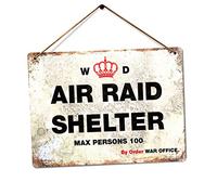 WTF | Air Raid Shelter - War Office | Twine - Metal Wall Sign Plaque Art Inspirational