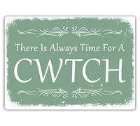 WTF | Always Time For A Cwtch V1 - Green | Sticky Pads - Metal Wall Sign Plaque Art Inspirational
