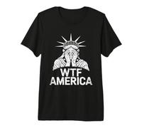 WTF America Lady Liberty Facepalm Distressed Design Premium T-Shirt