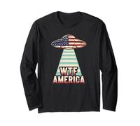 WTF America UFO Disclosure UAP Alien Space Meme Long Sleeve T-Shirt