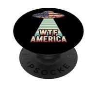 WTF America UFO Disclosure UAP Alien Space Meme PopSockets Adhesive PopGrip