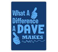 WTF | Difference A Dave Makes | Sticky-Pads - Metal Wall Sign Plaque Art Inspirational