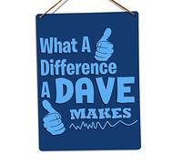 WTF | Difference A Dave Makes | Twine - Metal Wall Sign Plaque Art Inspirational