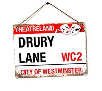 WTF | Drury Lane - Theatre Land | Twine - Metal Wall Sign Plaque Art Inspirational