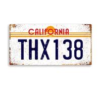 wtf | Famous Movie Number Plates - American Graffiti “THX 138” | Sticky-Pads - Metal Wall Sign Plaque Custom Name