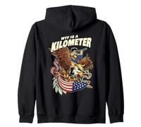 WTF Is A Kilometer American Patriotic Eagle Zip Hoodie