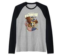 WTF is A Kilometer Funny American Patriot Eagle Raglan Baseball Tee