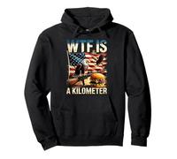 WTF Is A Kilometer Funny Patriotic American Eagle Burger Gun Pullover Hoodie