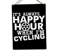 WTF | It's Always Happy Hour - Cycling | Twine - Metal Wall Sign Plaque Art Inspirational