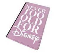 WTF | Never Too Old for Disney - Pink | Printed Art Faux Leather Passport Cover/Luggage Tag (Passport Holder)