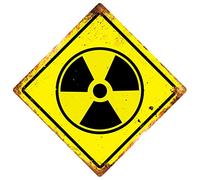 WTF | NUCLEAR SYMBOL | Diamond Metal Wall Sign Plaque Art | Warning Room (Medium 20x20cm)