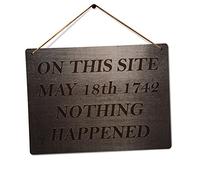 WTF | On This Site Nothing Happened | Twine - Metal Wall Sign Plaque Art Inspirational