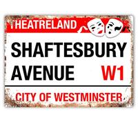 WTF | Shaftsbury Avenue - Theatre Land | Sticky Pads - Metal Wall Sign Plaque Art Inspirational