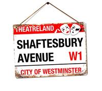 WTF | Shaftsbury Avenue - Theatre Land | Twine - Metal Wall Sign Plaque Art Inspirational