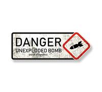 WTF | Unexploded Bomb Arrow | Metal Wall Sign Arrow Plaque Art Inspirational