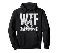 WTF Where’s The Fish Bass Fishing Humor Lover Fisherman Dad Pullover Hoodie