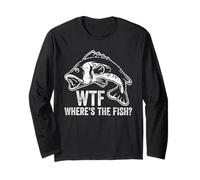 WTF Where’s The Fish Funny Fishing Humor for Anglers Long Sleeve T-Shirt