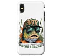 WTF Where The Fish Fisherman - Funny Camo Hat Fishing Joke Case for iPhone X/XS