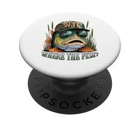 WTF Where The Fish Fisherman - Funny Camo Hat Fishing Joke PopSockets Adhesive PopGrip