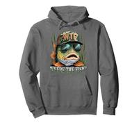 WTF Where The Fish Fisherman - Funny Camo Hat Fishing Joke Pullover Hoodie