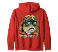 WTF Where The Fish Fisherman - Funny Camo Hat Fishing Joke Zip Hoodie