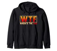 WTF Where's The Fire Firefighter Fire Volunteer Firefighting Zip Hoodie