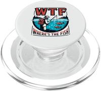WTF Where's The Fish Funny Angler Fishing Humor PopSockets PopGrip for MagSafe