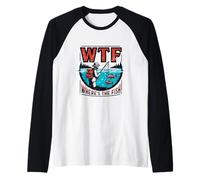 WTF Where's The Fish Funny Angler Fishing Humor Raglan Baseball Tee