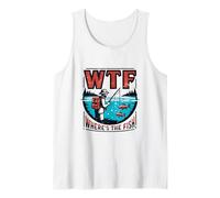 WTF Where's The Fish Funny Angler Fishing Humor Tank Top