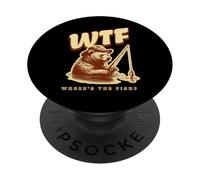 WTF Where's the Fish? Funny Fishing Humor PopSockets Adhesive PopGrip