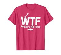 WTF Where's The Fish - Funny Fishing Pun T-Shirt, Men, Red Heather, Small