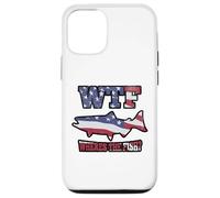WTF Where's the Fish? Funny King Salmon Fishing USA Flag Case for iPhone 12/12 Pro