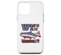WTF Where's the Fish? Funny King Salmon Fishing USA Flag Case for iPhone 12 mini