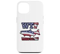 WTF Where's the Fish? Funny King Salmon Fishing USA Flag Case for iPhone 13