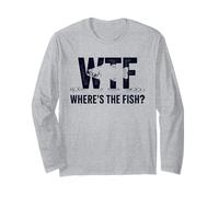 WTF Where's The Fish Men Funny Fishing Long Sleeve T-Shirt