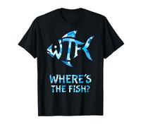 WTF Where's The Fish Men's Funny Fishing Camo Water T-Shirt