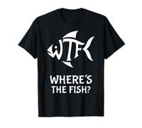 WTF Where's The Fish Men's Funny Fishing Logo T-Shirt