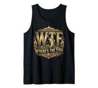 WTF Where's The Fish Men's Sarcastic Humor Angler Fishing Tank Top