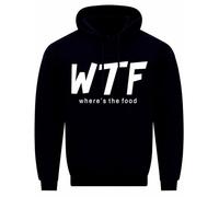 WTF - WHERE'S THE FOOD ? Unisex Size | Customized Hoodie | Personalised Gifts for Men, Women & Kids | Funny Hoodie for Events (UK, Alpha, M, Regular, Regular, Navy)