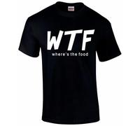 WTF - Where's The Food ? Unisex Size | Customized T-Shirt | Personalised Gifts for Men, Women & Kids | Funny T-Shirt for Events (UK, Alpha, L, Regular, Regular, Black)