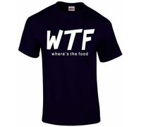 WTF - Where's The Food ? Unisex Size | Customized T-Shirt | Personalised Gifts for Men, Women & Kids | Funny T-Shirt for Events (UK, Alpha, XXL, Regular, Regular, Navy)