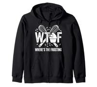 Wtf Where's The Frosting Funny Baker Cupcake Baking Humor Zip Hoodie