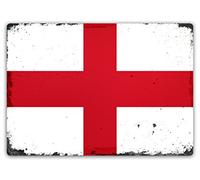 WTF | Worn UK Flags - England | Sticky-Pads - Metal Wall Sign Plaque Art Inspirational